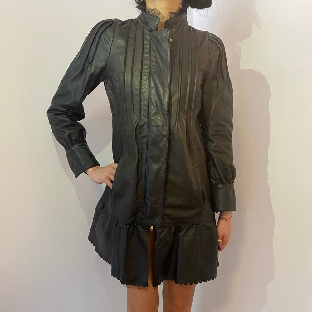 Red Valentino Black Leather Coat